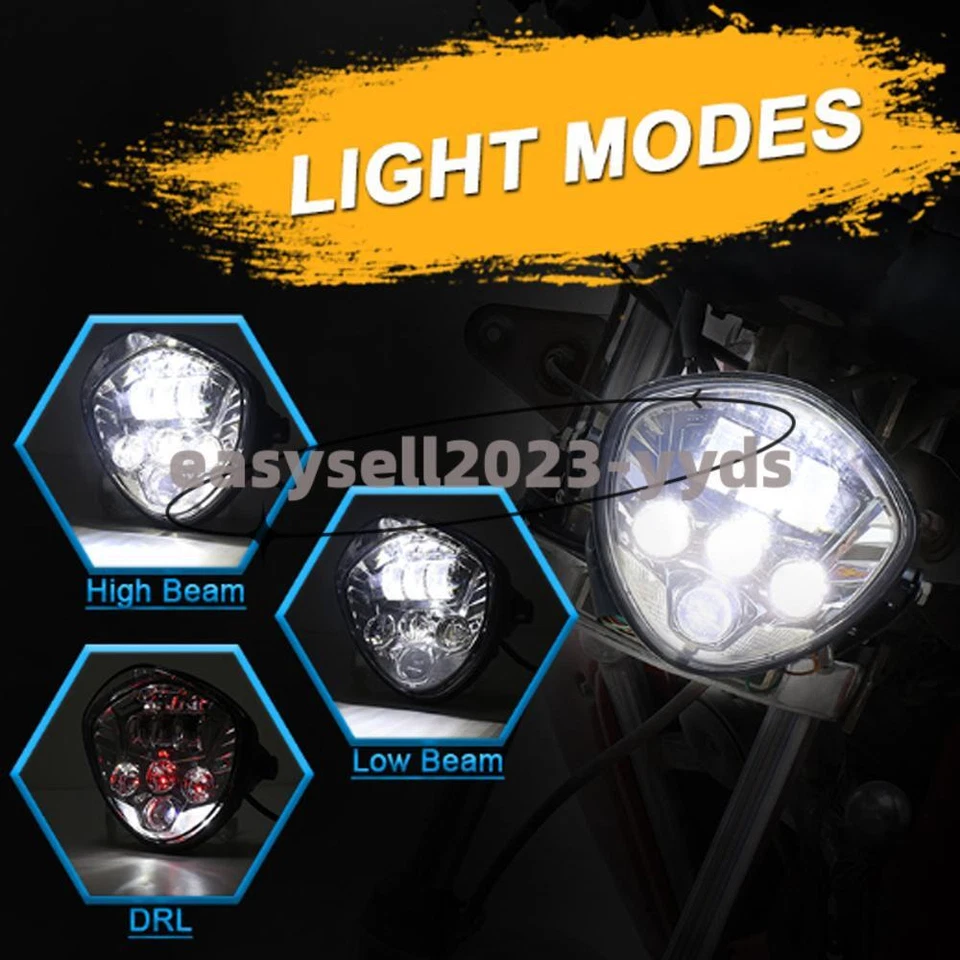 Universal H4 aluminum LED DRL Motorcycle Headlight High/Low Fit For Honda CB400 - Imagem 3 de 4
