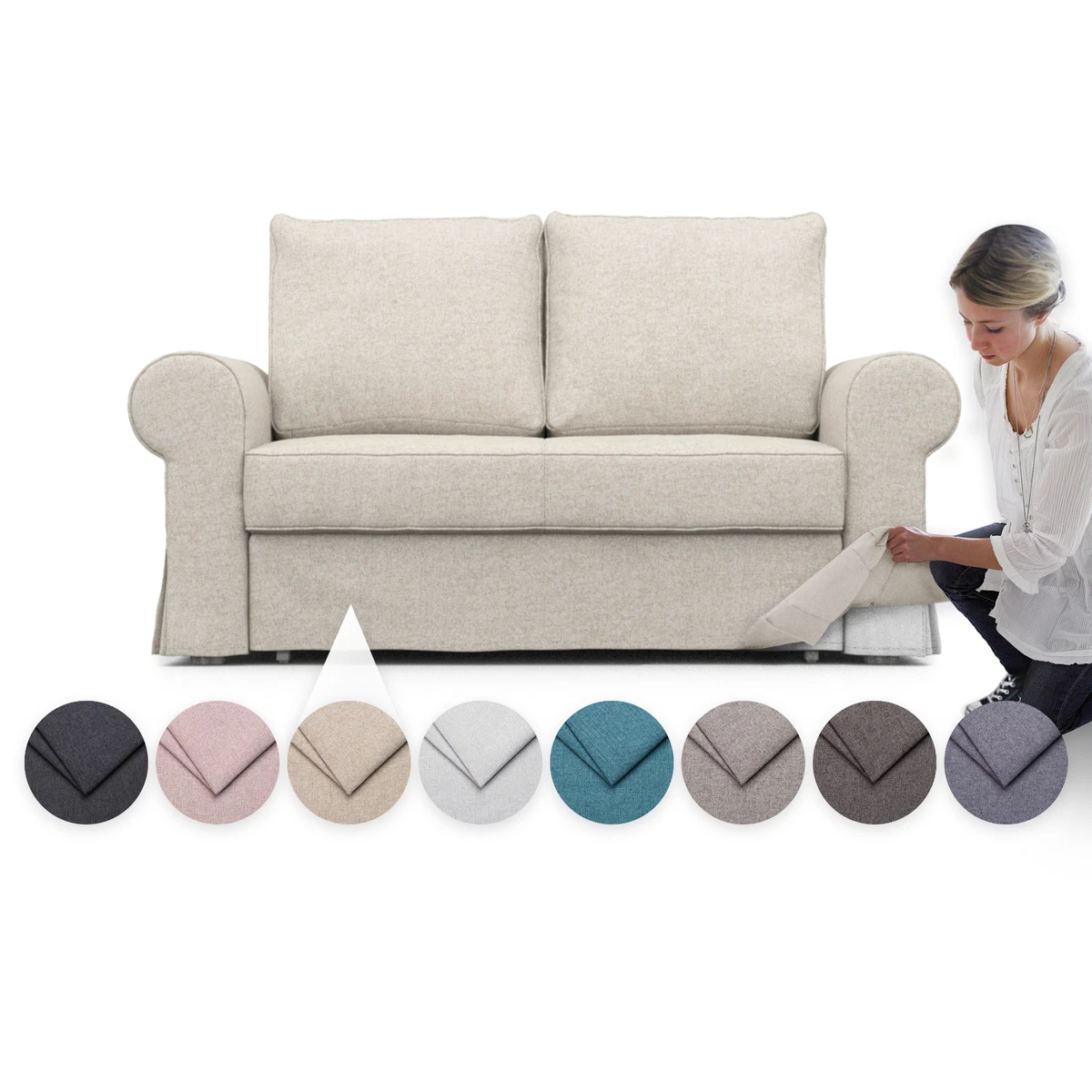 Backabro 2 seater sofa bed cover online