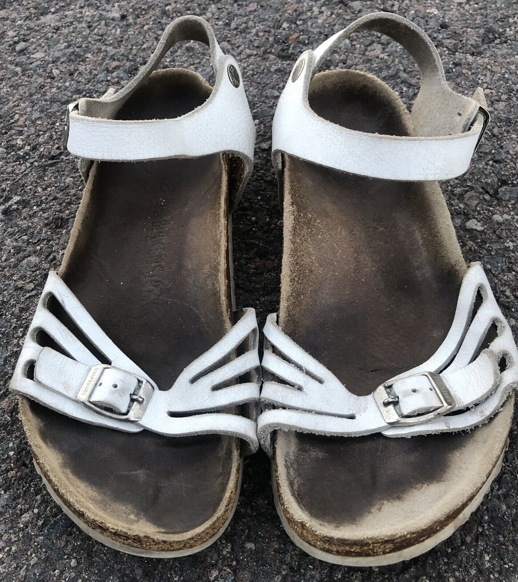 Birkenstock Bari Bali Sandals Womens 41 Ankle Strap White Leather