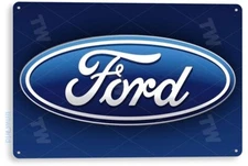 TIN SIGN Ford Logo Metal Décor Parts Motors Store Auto Shop Garage Cave A376