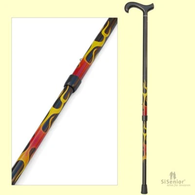 GASTROCK SAUER Gehstock Carbon "Flames" Flammen Stock Dr. House-Style Gastrock