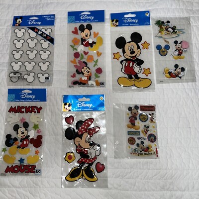 Disney Scrapbooking Embellishment Lot - Mickey Mouse, Stickers 7 packs NEW