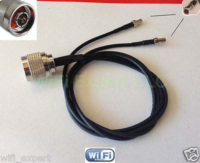 N Male to Y type 2X TS9 Straigh Male Splitter Combiner cable pigtail RG174 4-20''