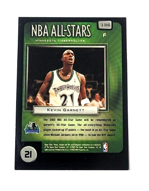 2003-04 Upper Deck Victory Kevin Garnett NBA All-Stars #136