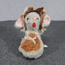 Russ Berrie Beatrice 8 inch Plush Country Mouse Cap Apron 1979 Stuffed Toy