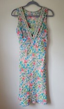 Ann Taylor Flower Print Silk Sleeveless Dress Size 4 Excellent Condition