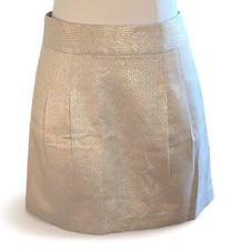 Banana Republic Women's Skirt 8 Textured Metallic Gold Mini W/ Pockets NWOT