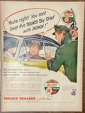 Original 1955 Texaco Ad: Sky Chief, Can't Beat With Petrox!