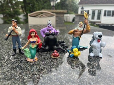 Disney Parks The Little Mermaid Ariel Edward Ursula Flounder Figurine Set 