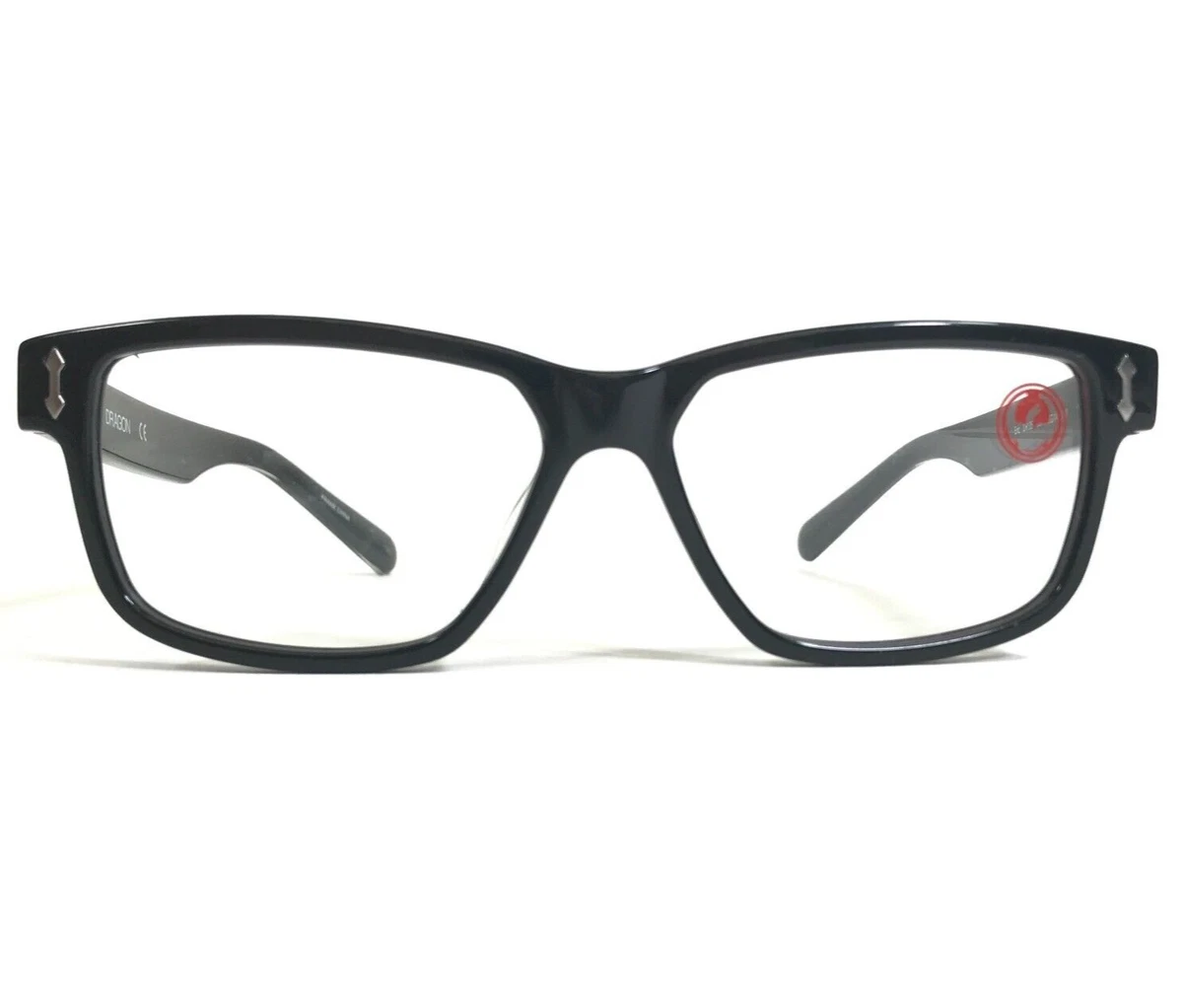 Dragon Eyeglasses Frames DR135 001 Eric Black Clear Square Full Rim 52-14-140