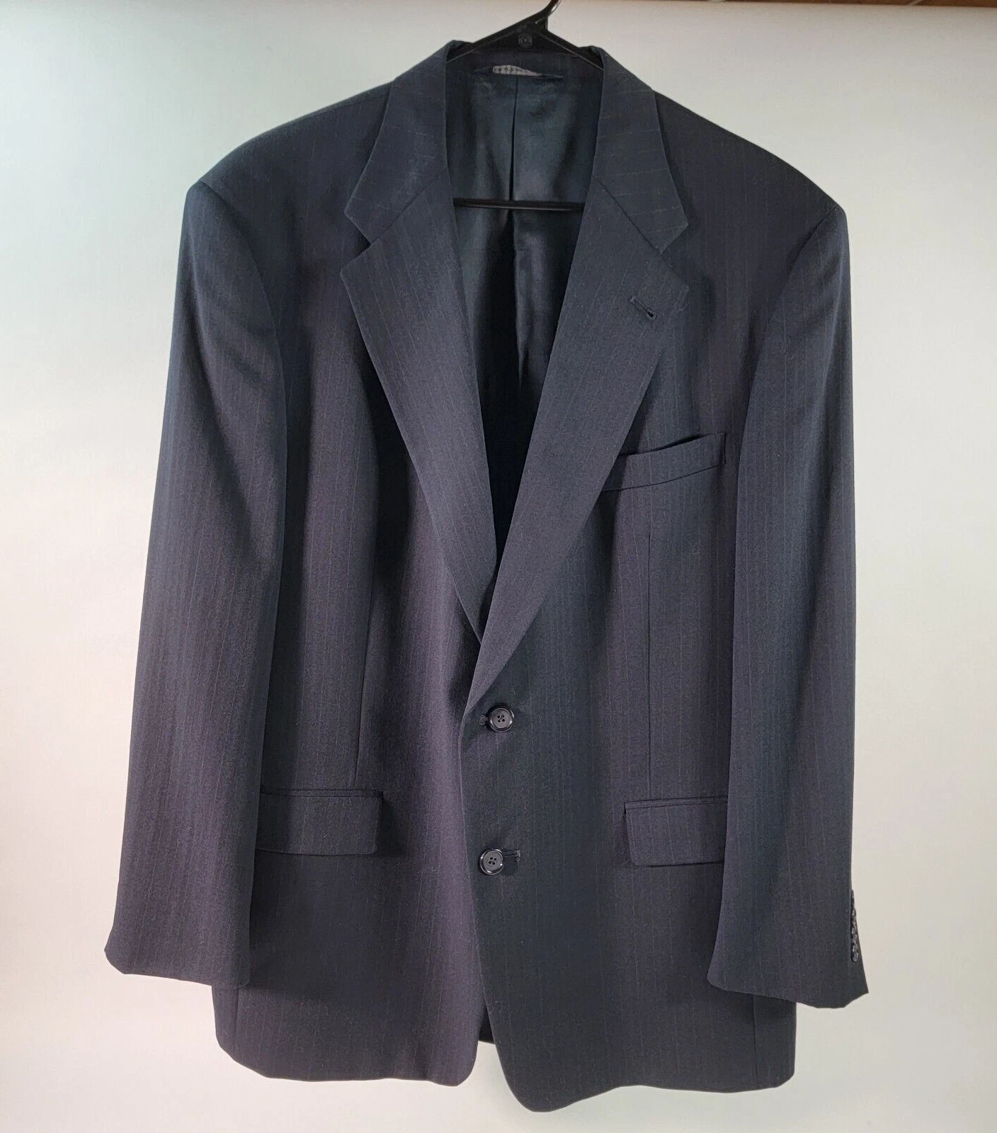 Blazer uomo Burberrys taglia 44R blu scuro righe super anni 100 lana tacca woolmark