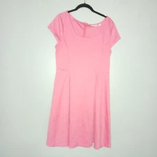 New York And Company Coral Orange Fit And Flare Dress Sz 12