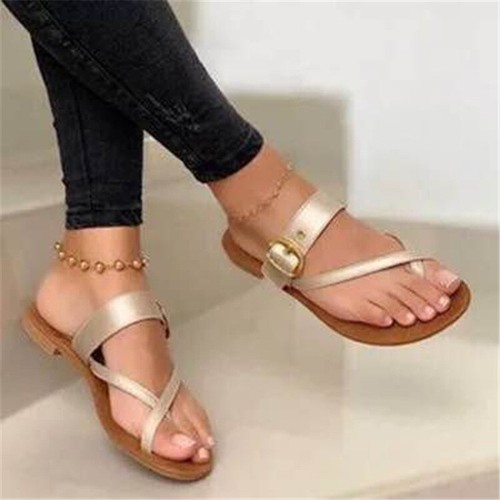 Fashion Women New Summer Style Flat Beach Thongs Flip Flops Sandals Bling Buckle - Picture 34 of 51