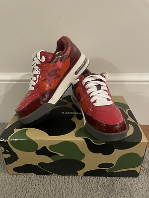 A Bathing Ape Roadsta #1  Red  Sneakers Sz 7
