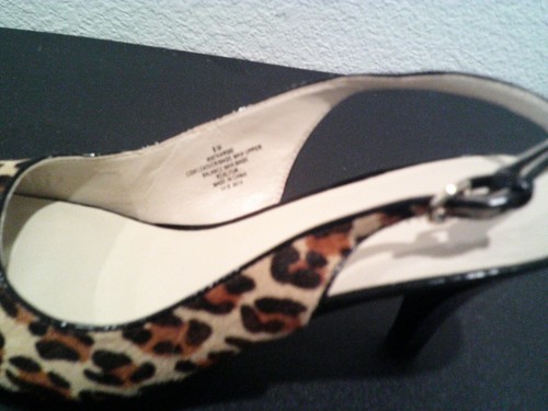 Nine West Damen-Slingback offene Zehenpartie 3,5"-Absatz Leopard Größe 8 - Bild 3 von 7