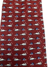 Brooks Brothers Makers Seal Igloo Alaska Red Blue Italian Silk Tie Made in USA