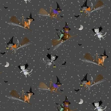 Feline Drive Fabric PURRANORMAL Meowgical Cats Fat Quarter (18"x22") FQ