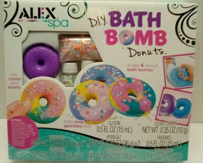 Alex Spa DIY Bath Bomb Donuts Kit Ingredients & Molds kids Fun Activities New