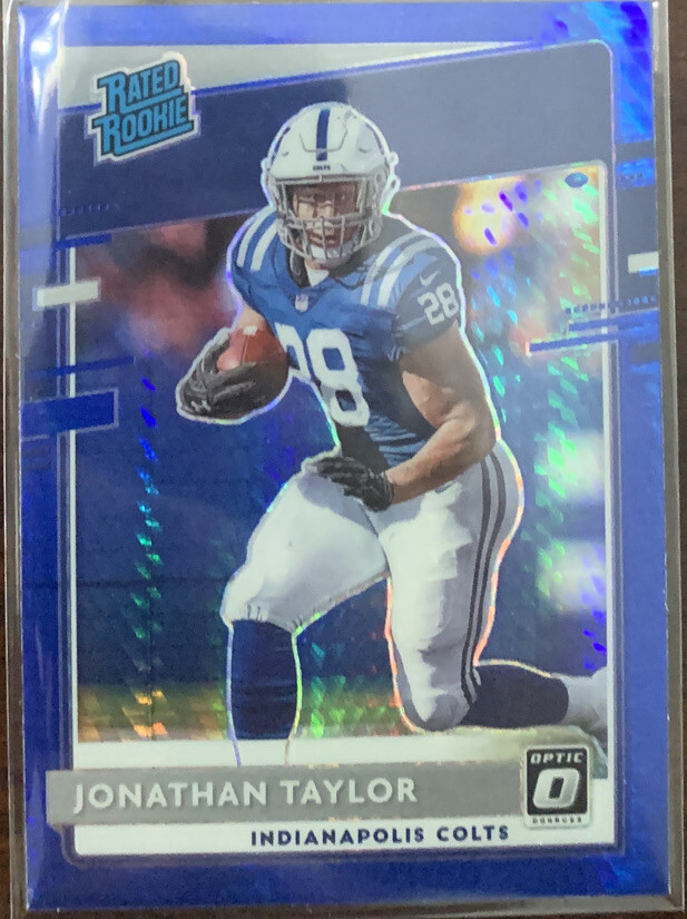 Jonathan Taylor Rated Rookie 2020 Donruss Optic Hyper Blue Indianapolis Colts RC