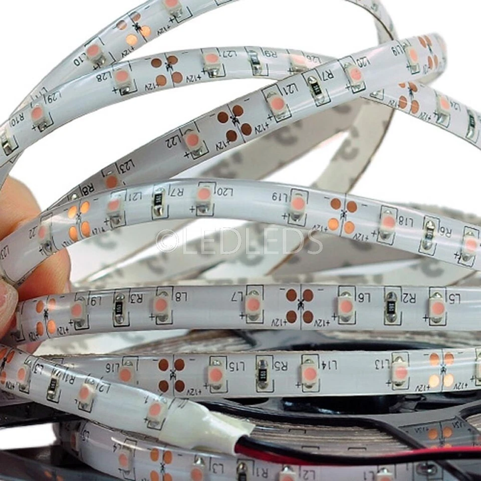 300 LED 3528 STRIP STRISCIA 5m 12V BIANCO LUCE VERDE IMPERMEABILE ip65 BARCA MET - Immagine 2 di 3