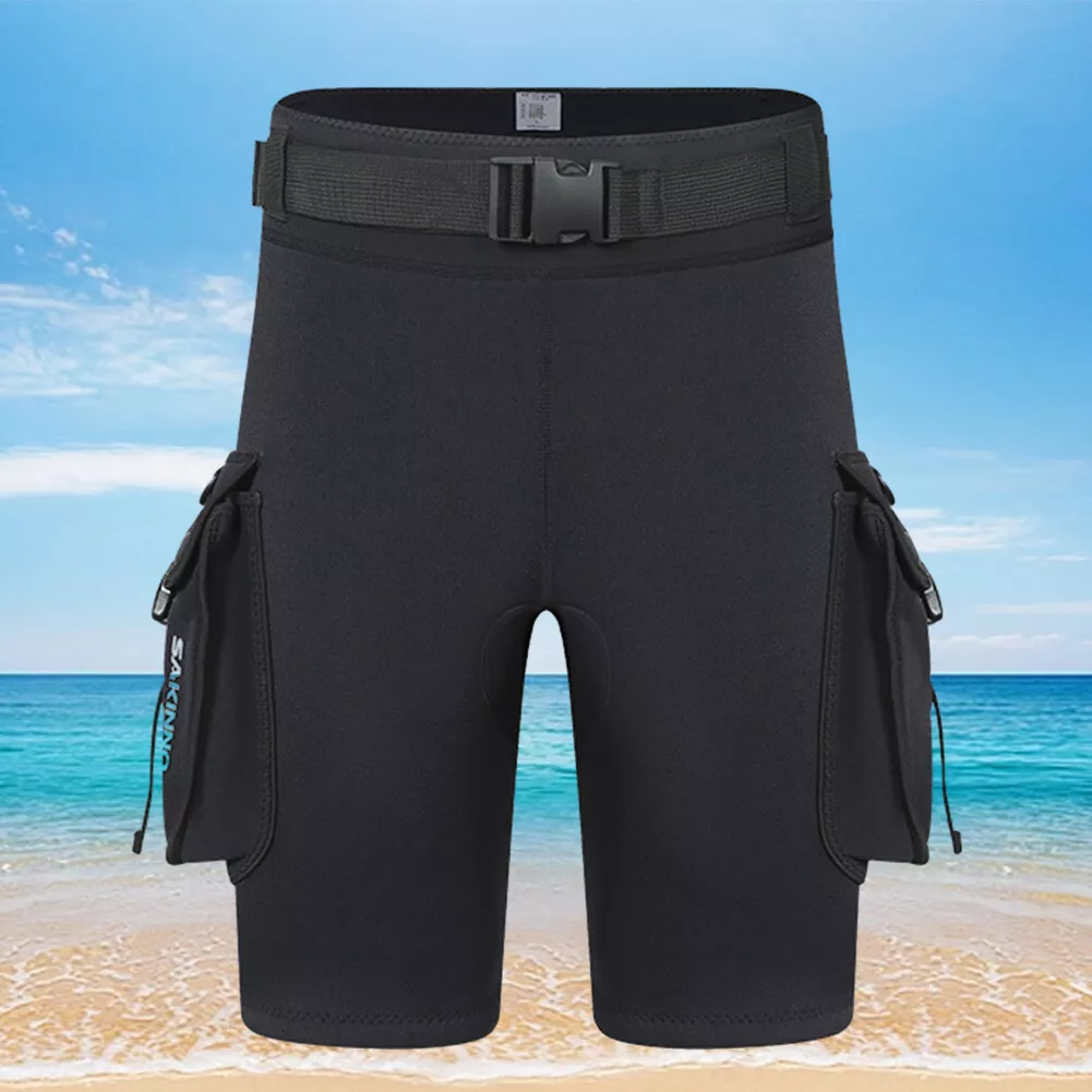 B 3mm Scuba Diving Shorts D Ring Buckle Unisex Wetsuit Cargo Shorts 2XL