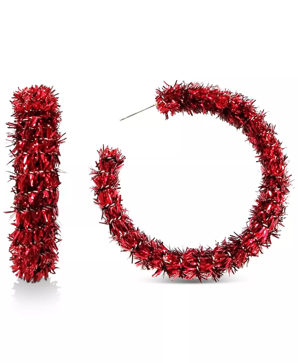Tinsel shop hoop earrings
