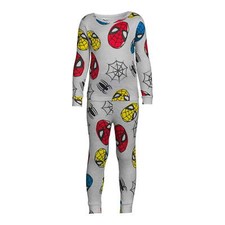 Marvel Boys Spiderman Long Sleeve All Over Print 2-Piece Pajama Sleep Set Size 4