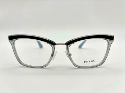 PRADA VPR15U K15-01 52-19-145 CRYSTAL GREY BLUE EYEGLASSES FRAMES WOMEN