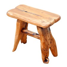 Tree Stump Plant Stand Stool Side Table, Small Natural Wood Bench