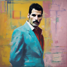 Homenaje a Freddie Mercury Bauhaus 03 80x80 lienzo 2 cm/arte pop/música/leyendas