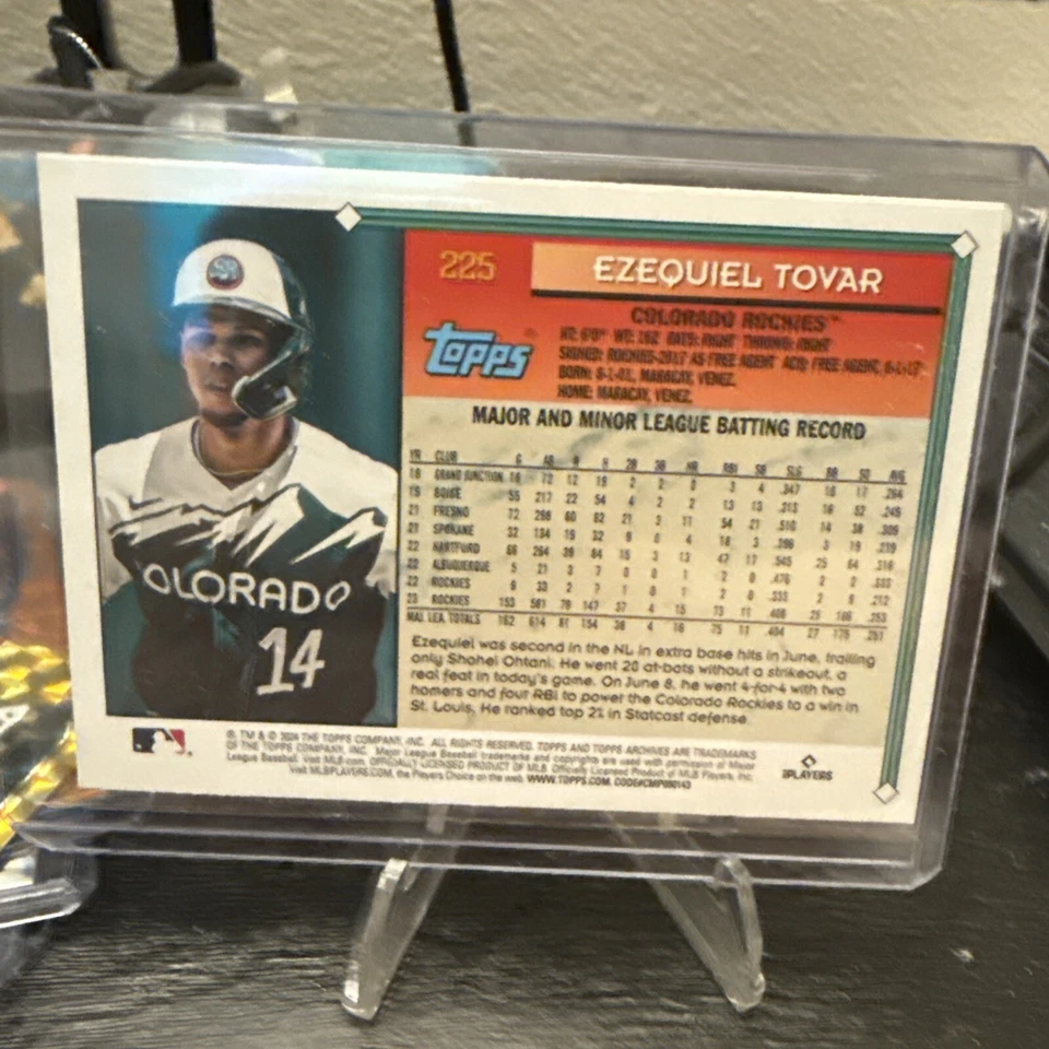 2023 Topps Archives #217 Ezequiel Tovar RC Rookie Green Foil Parallel #/99 - Image 2 of 3