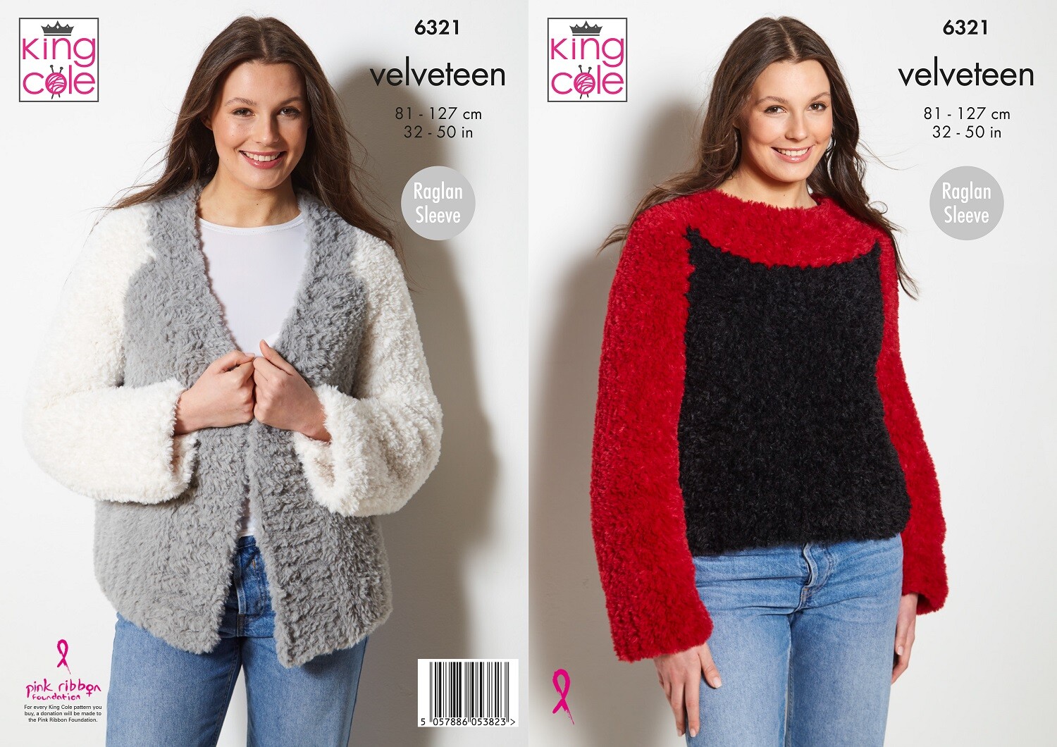 Knitting Pattern Sweater & Jacket Womens Soft Plush Ladies Top King Cole 6321
