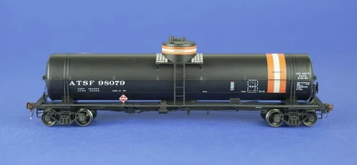 HO GATC Tank Car, ATSF #98079, Orange/white band solvent service early lettering
