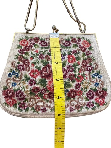 Borsa da sera vintage Walborg arazzo pochette manico catena con specchio - Foto 12 di 16