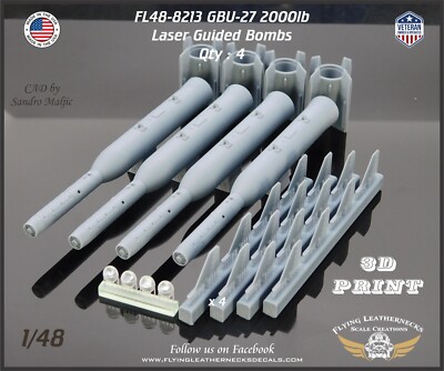 1/48 Flying Leathernecks FL48-8213 GBU-27 2000lb Laser Guided Bombs - BLU-109
