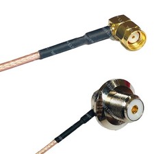 RG316 RP-SMA MALE ANGLE to UHF Female Angle Bulkhead RF Cable Rapid-SHIP LOT