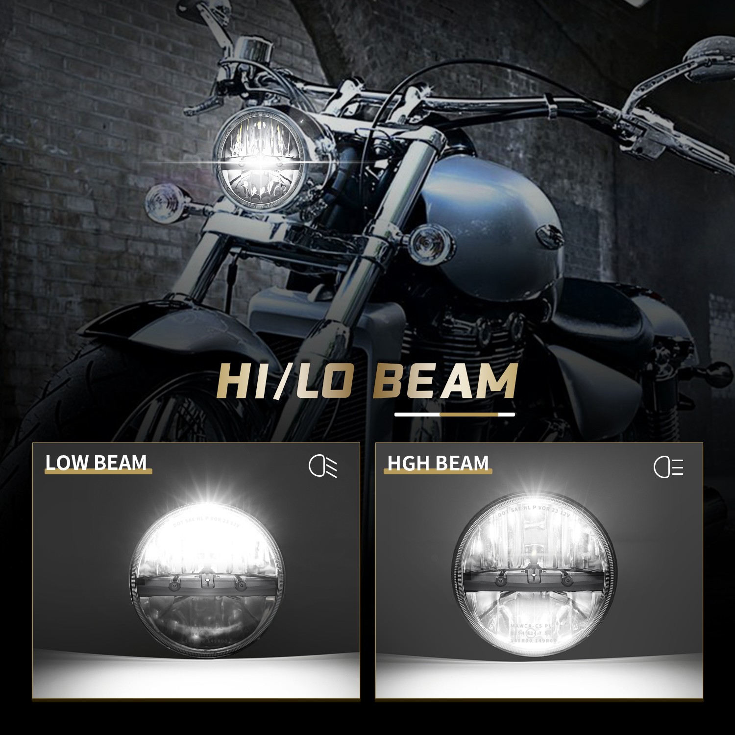 1pc 160W Black 7" Round LED Headlight for Jeep Wrangler 1997-2018 TJ LJ JK DOT thumbnail 10