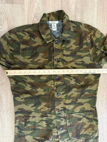 Hiroshi Kato The Vice Camouflage Chore Jacket Green Black Shacket Men M image 4