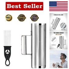 Metal Guiro Instrument, 8" 3" Stainless Steel x 8", metallic silver