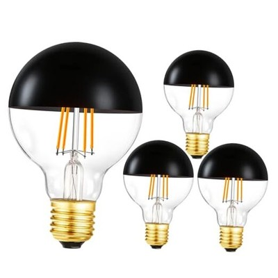 #ad #ad Dimmable Half Black Light E26 Base Pack of 4 Half Black 2700k Warm White $42.01