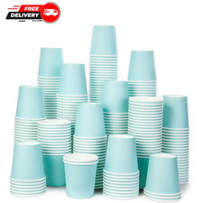  210 Pack 3 Oz Paper Cups, Sky Blue Mouthwash Cups, Disposable Bathroom Cups, E