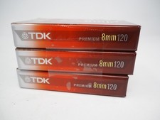 Lot of 3 TDK 8mm 120 MP Premium Video Tape P6-120MP NEW SEALED