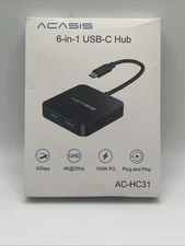ACASIS 6 in 1 USB C Hub Multiport Adapter with 4K HDMI, Power Delivery 100 W 3.0