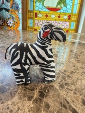 Handmade Zebra Stuffed Animal Plush Toy 7" Primitive Safari Nursery Decor Gift