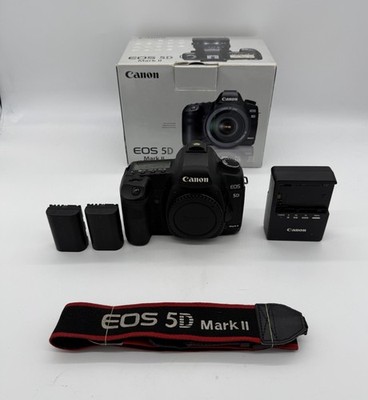 Canon EOS 5D Mark II 21.1MP Full Frame DSLR Body 2 Batteries Box Tested
