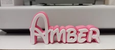 AMBER PERSONALIZE DISNEY NAME PLATE SIGN CUSTOM DOOR TAG FONT WALL BEDROOM PINK