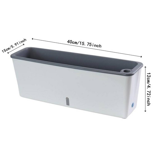 Window Box Rectangle Planter Box Self Watering Versatile Flower Pot for Outside - Picture 6 of 7