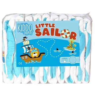 KIDDO DIAPERS Kiddo Little Sailor - bunte ABDL Plastik Windel für Erwachsene - M | L