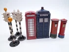 VINTAGE DINKY TOYS ACCESSORIES x8 1950s POLICE PHONE POST BOXES TRAFFIC LIGHTS
