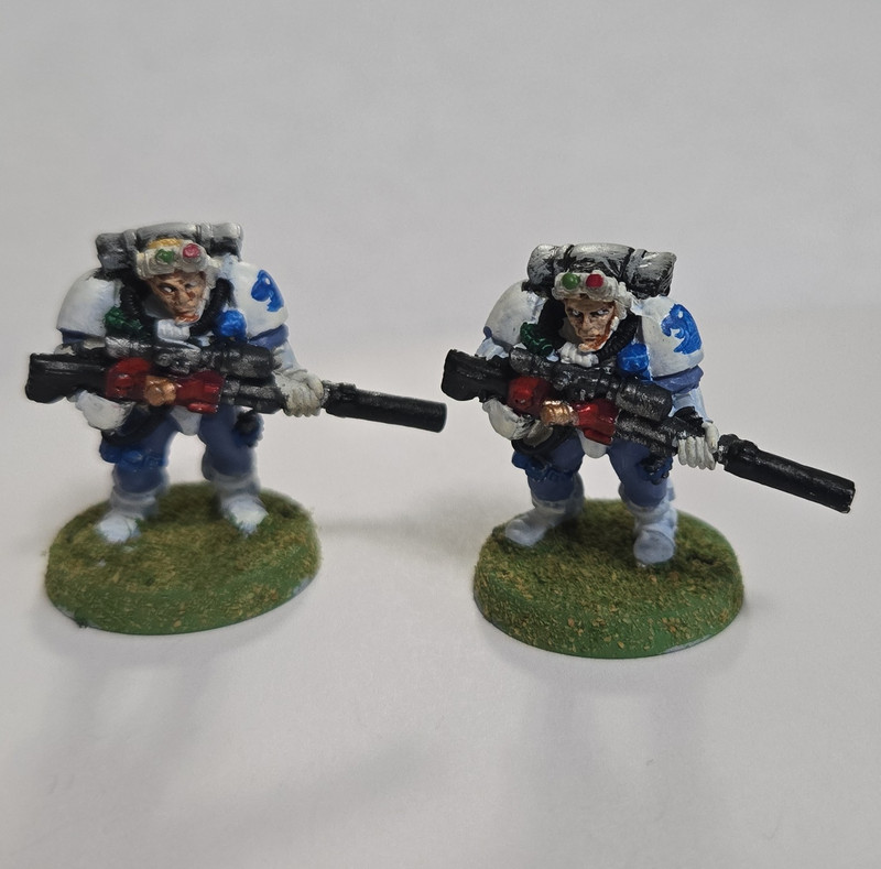 Games Workshop Warhammer 40K Space Marines Scout Snipers Painted Lot of 2 METAL